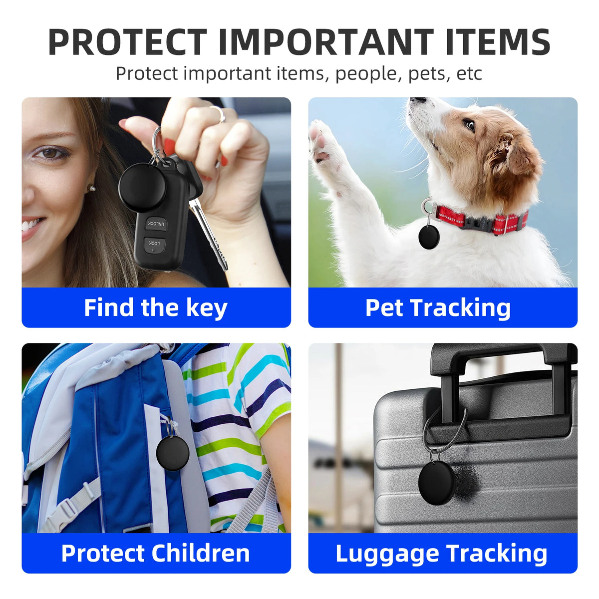 Find-oo Tag Mini Bluetooth-Tracker für Android – Kompatibel mit Google „Mein Gerät finden“