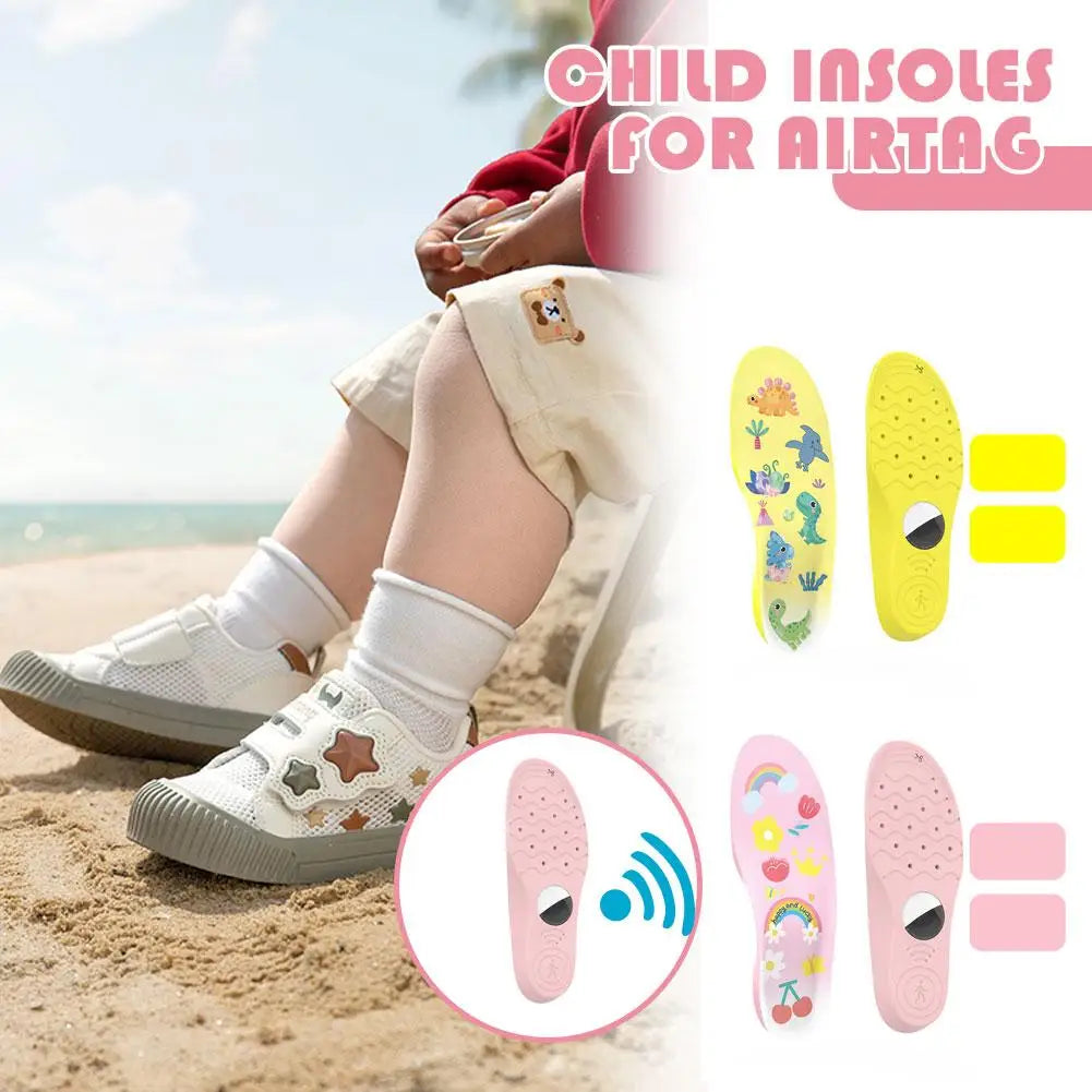 Find-oo Kinder Sicherheitssohle für Bluetooth-Tracker – Zuschneidbare Einlegesohle mit verstecktem Trackerfach