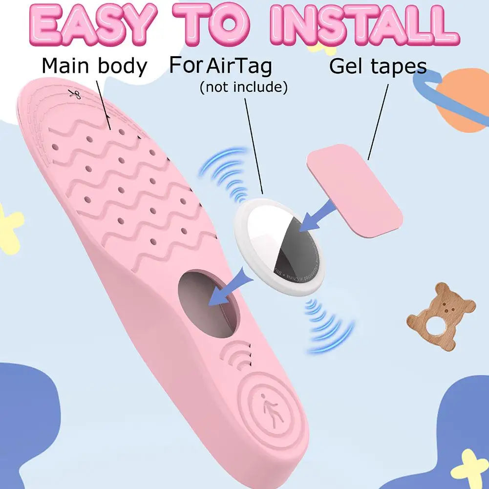 Find-oo Kinder Sicherheitssohle für Bluetooth-Tracker – Zuschneidbare Einlegesohle mit verstecktem Trackerfach