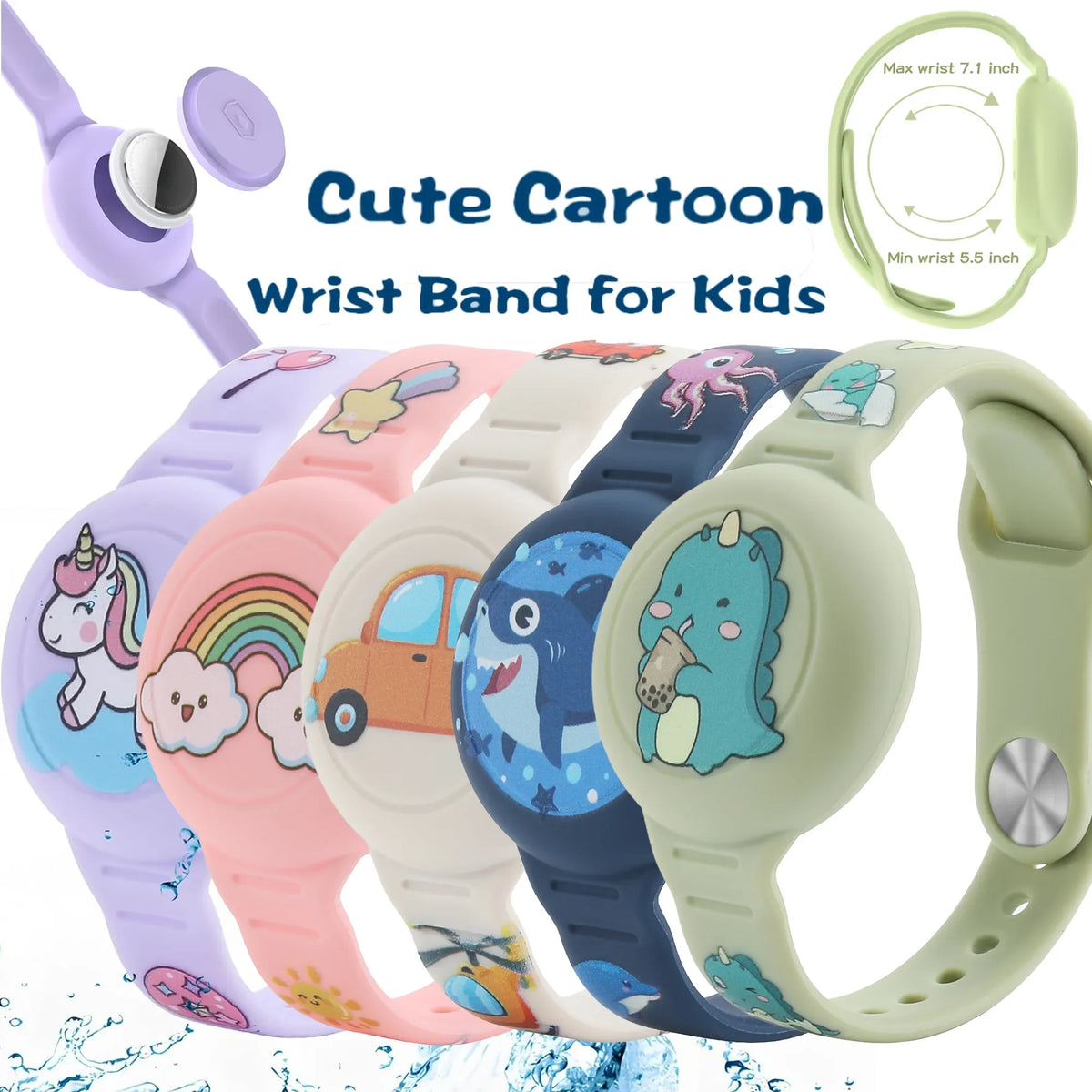 Find-oo Kinder Armband für Bluetooth-Tracker – Wasserdichtes Silikon-Armband mit versteckter Halterung