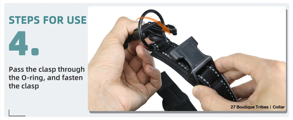 Find-oo Tiere Hundehalsband mit Tracker-Halterung – Reflektierend, Gepolstert & Verstellbar