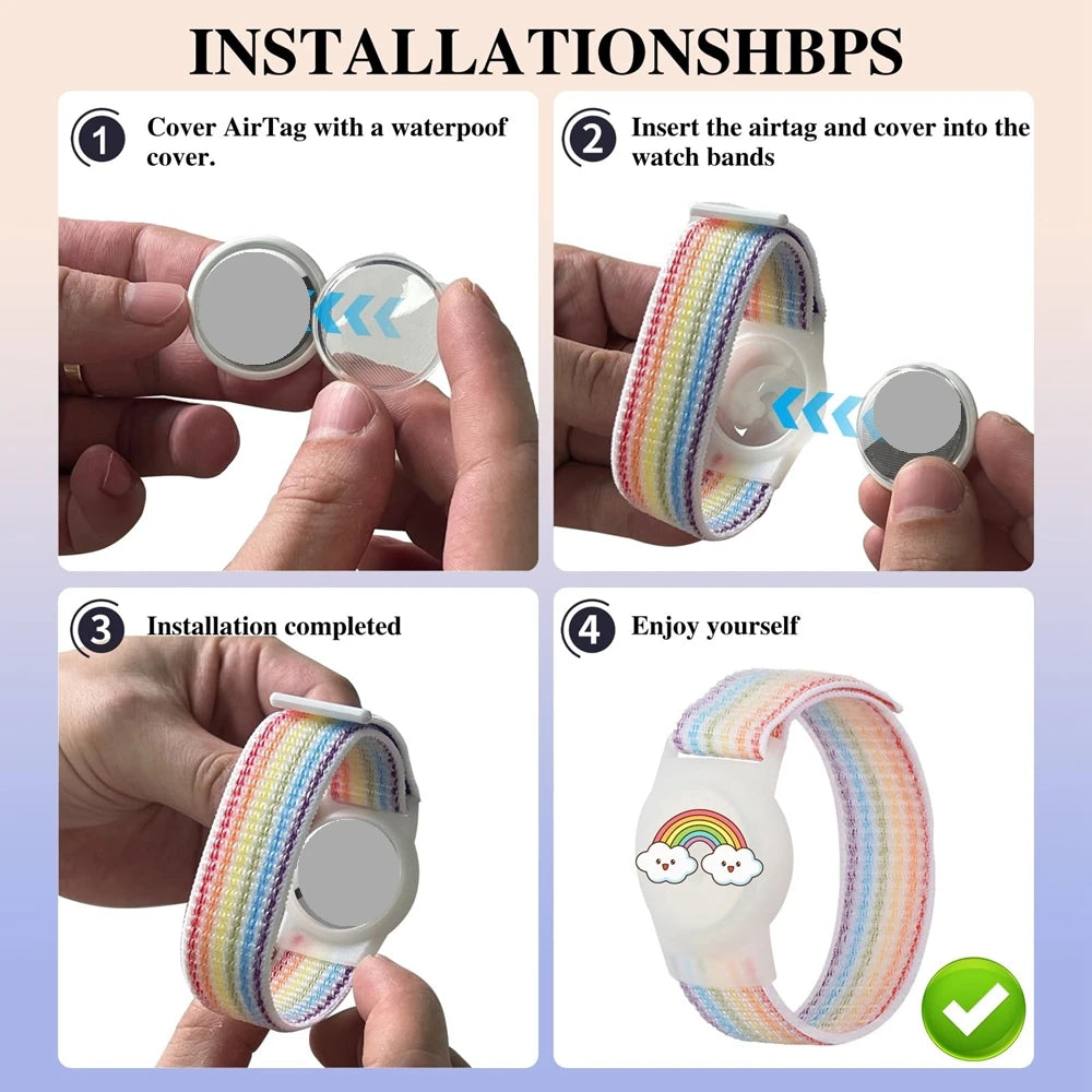 Find-oo Kinder Tracker-Armband – Verstellbare Halterung für Bluetooth-Tracker