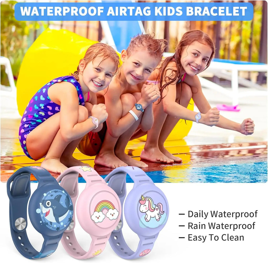 Find-oo Kinder Armband für Bluetooth-Tracker – Wasserdichtes Silikon-Armband mit versteckter Halterung