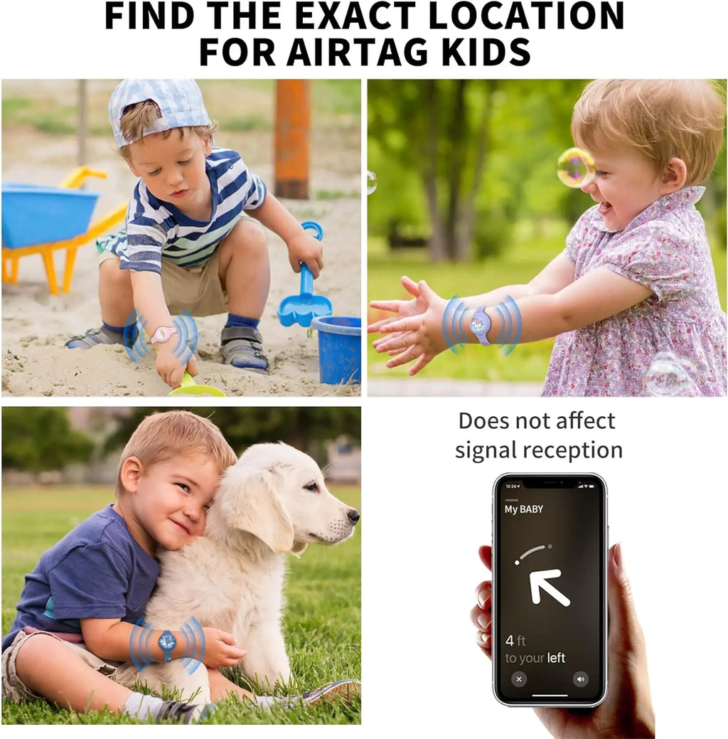 Find-oo Kinder Armband für Bluetooth-Tracker – Wasserdichtes Silikon-Armband mit versteckter Halterung