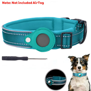 Find-oo Tiere Hundehalsband mit Tracker-Halterung – Reflektierend, Gepolstert & Verstellbar