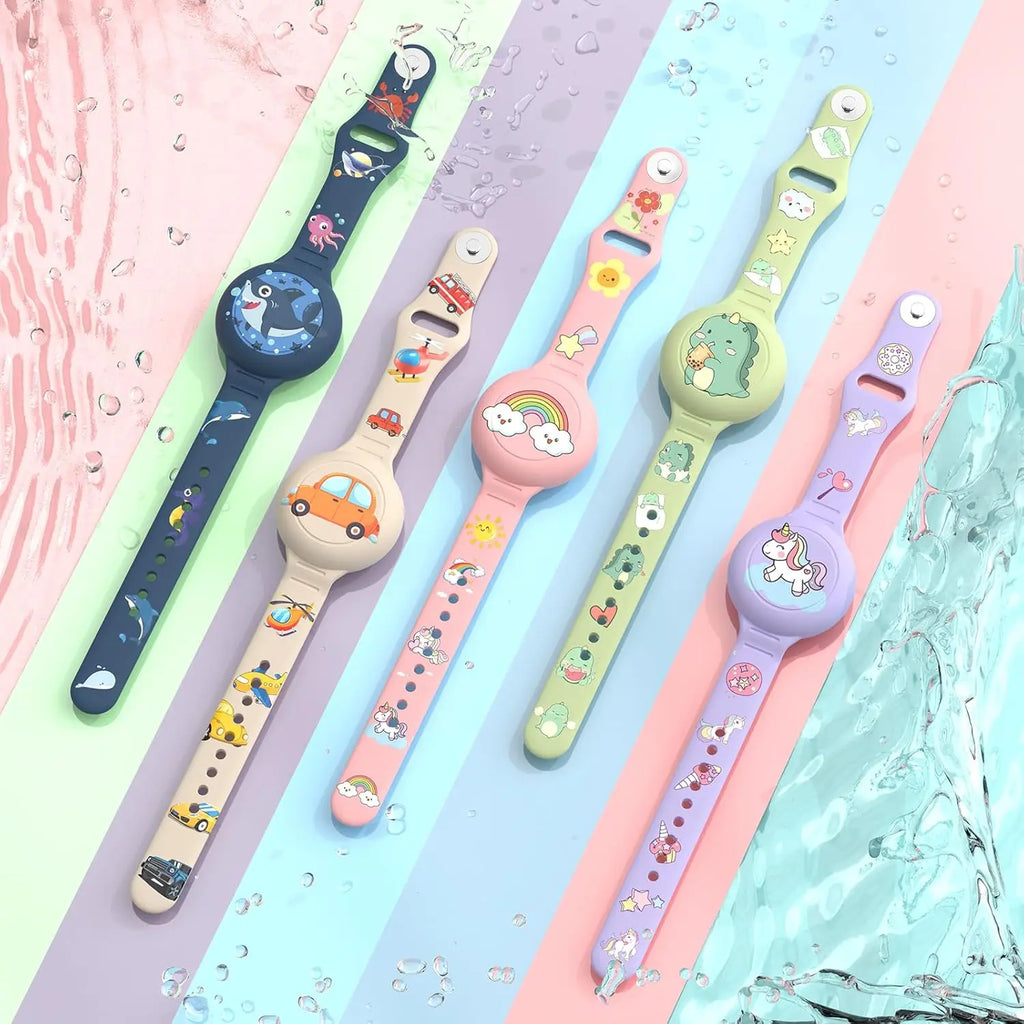 Find-oo Kinder Armband für Bluetooth-Tracker – Wasserdichtes Silikon-Armband mit versteckter Halterung