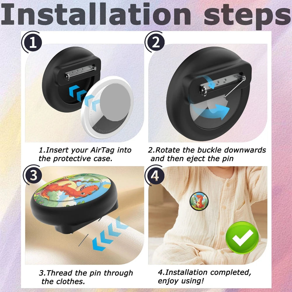 Find-oo Kinder Clip für Bluetooth-Tracker – Versteckte Befestigung für Kleidung & Schulranzen